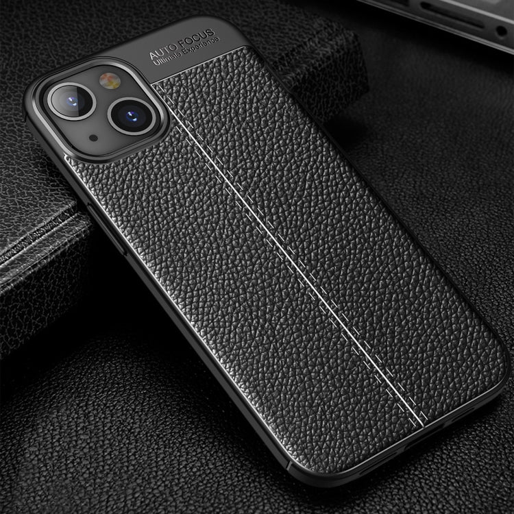 For iPhone 13 Litchi Texture TPU Shockproof Case