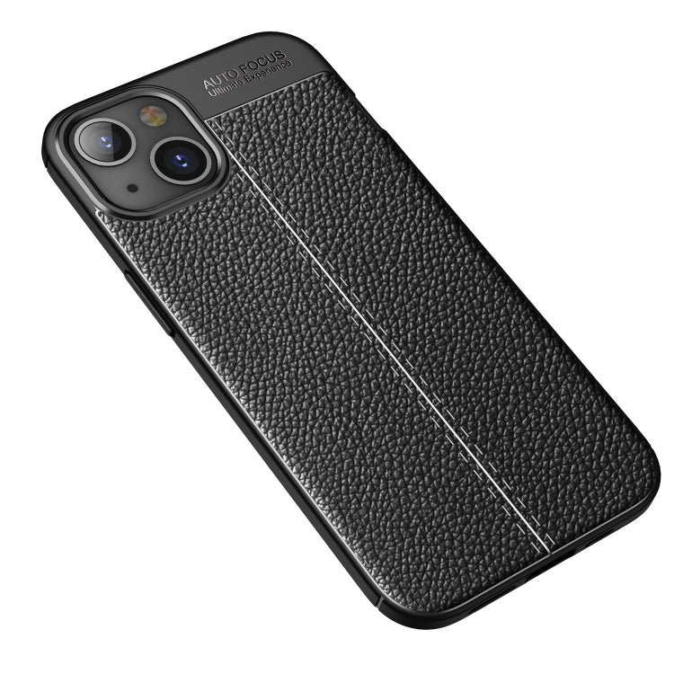 For iPhone 13 Litchi Texture TPU Shockproof Case