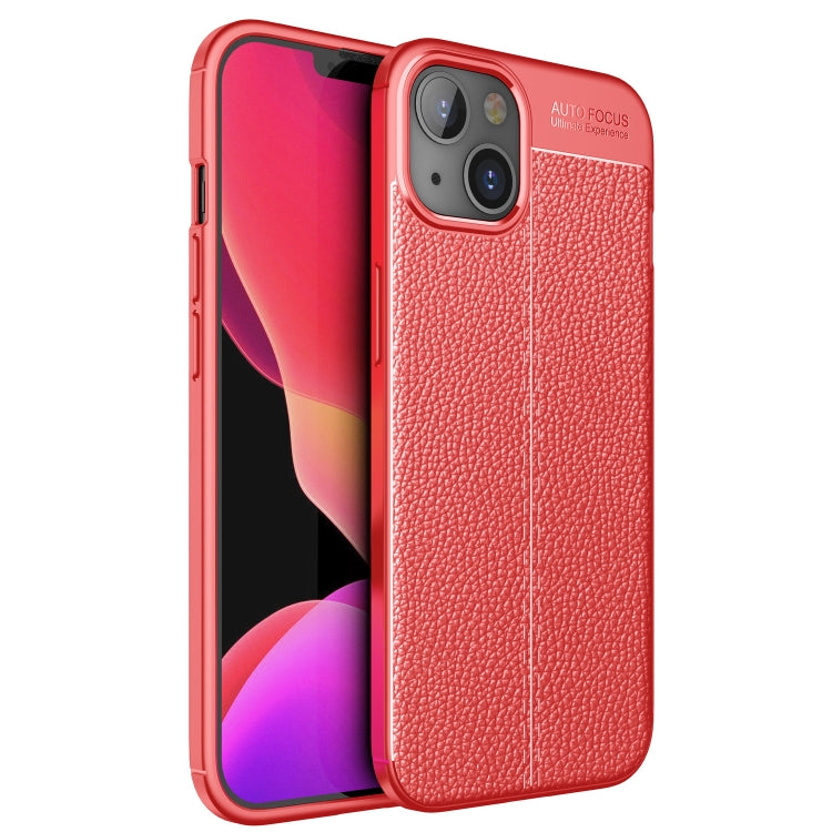 For iPhone 13 Litchi Texture TPU Shockproof Case