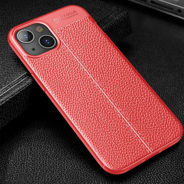 For iPhone 13 Litchi Texture TPU Shockproof Case