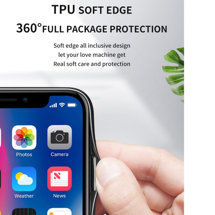 For iPhone 12 / 12 Pro Starry Sky Painted Tempered Glass TPU Shockproof Protective Case
