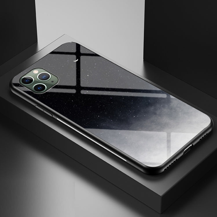 For iPhone 12 / 12 Pro Starry Sky Painted Tempered Glass TPU Shockproof Protective Case