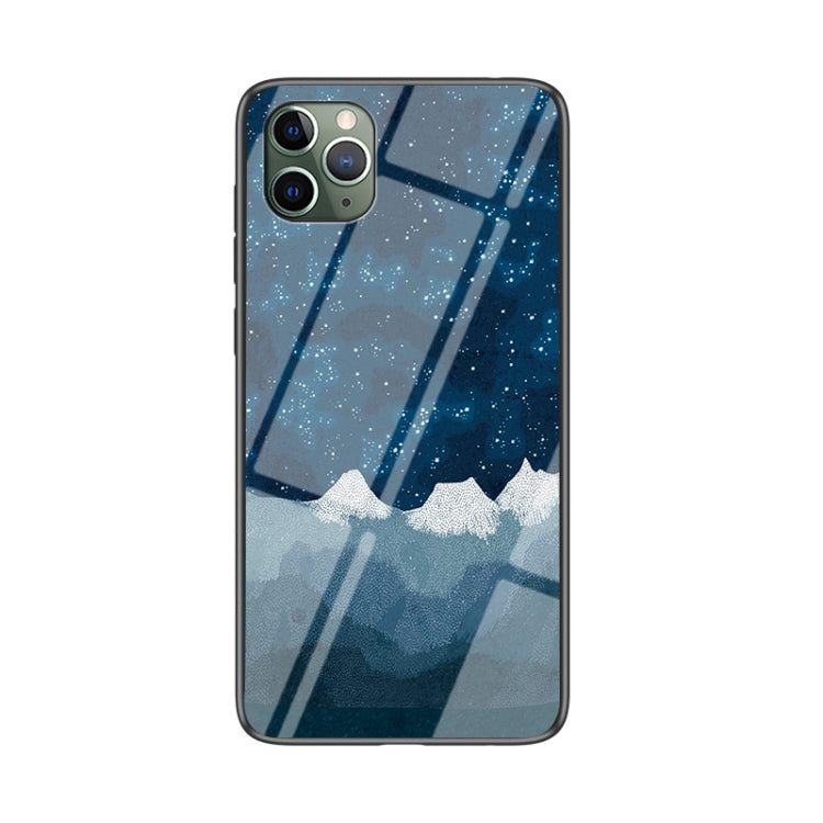 For iPhone 12 / 12 Pro Starry Sky Painted Tempered Glass TPU Shockproof Protective Case