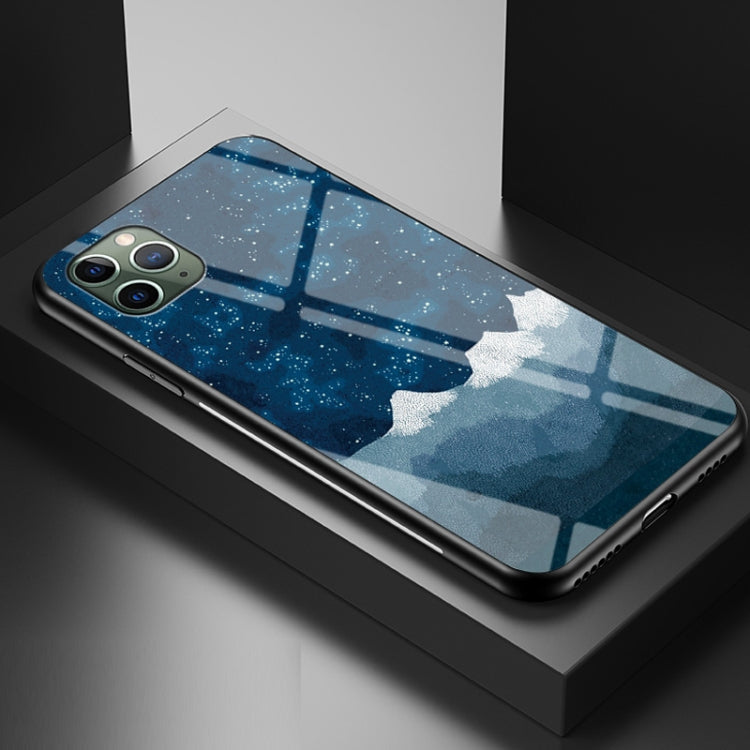 For iPhone 12 / 12 Pro Starry Sky Painted Tempered Glass TPU Shockproof Protective Case