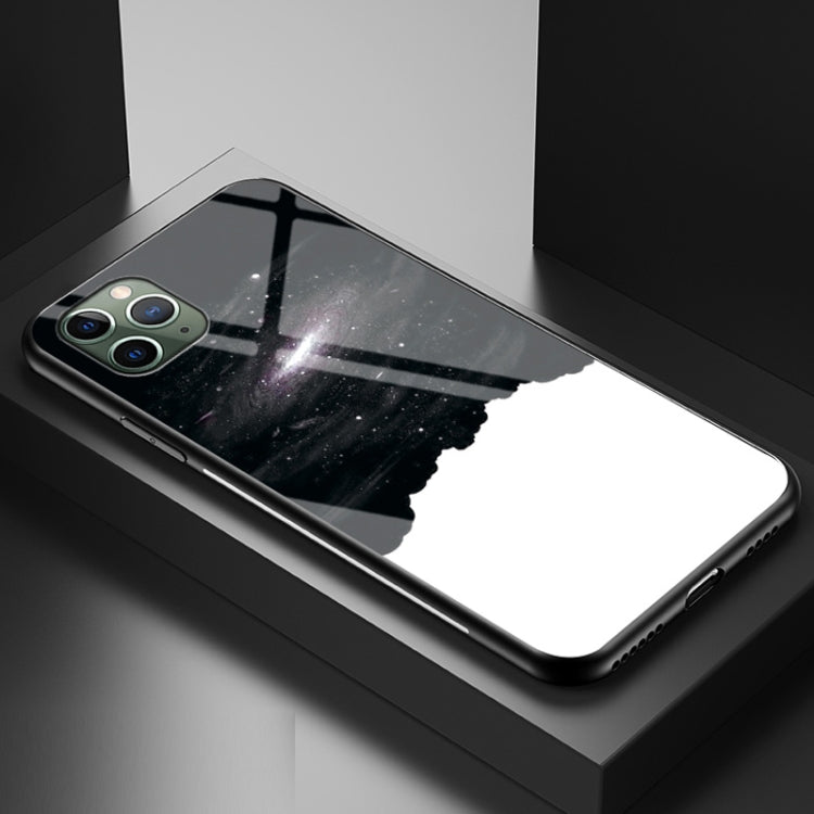 For iPhone 12 / 12 Pro Starry Sky Painted Tempered Glass TPU Shockproof Protective Case