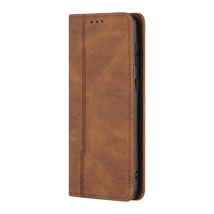 For Samsung Galaxy S21+ 5G Skin Feel Pressure Line Magnetic Horizontal Flip Leather Case with Holder & Card Slot & Wallet & Photo Frame