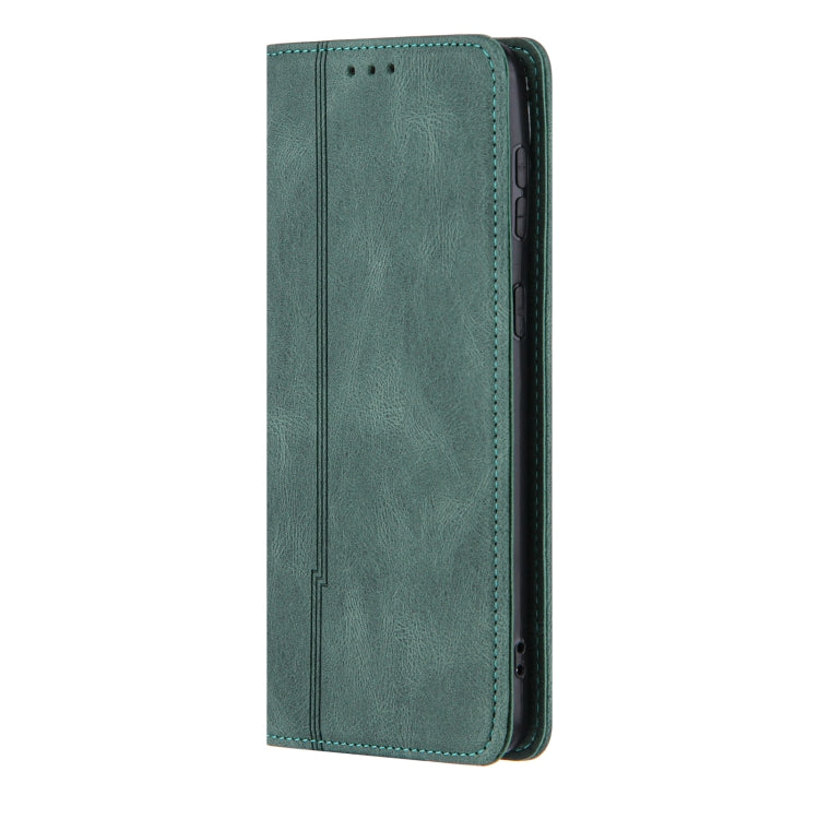 For Samsung Galaxy S21+ 5G Skin Feel Pressure Line Magnetic Horizontal Flip Leather Case with Holder & Card Slot & Wallet & Photo Frame