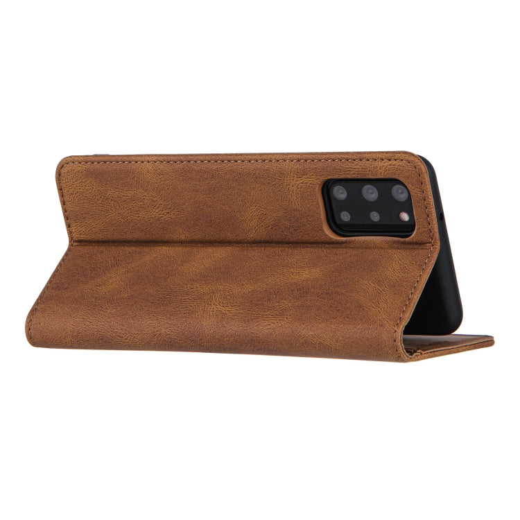 For Samsung Galaxy S21 Ultra 5G Skin Feel Pressure Line Magnetic Horizontal Flip Leather Case with Holder & Card Slot & Wallet & Photo Frame