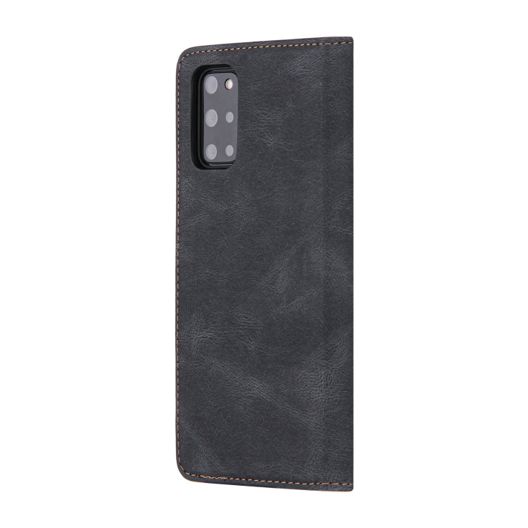 For Samsung Galaxy S20+ Skin Feel Pressure Line Magnetic Horizontal Flip Leather Case with Holder & Card Slot & Wallet & Photo Frame