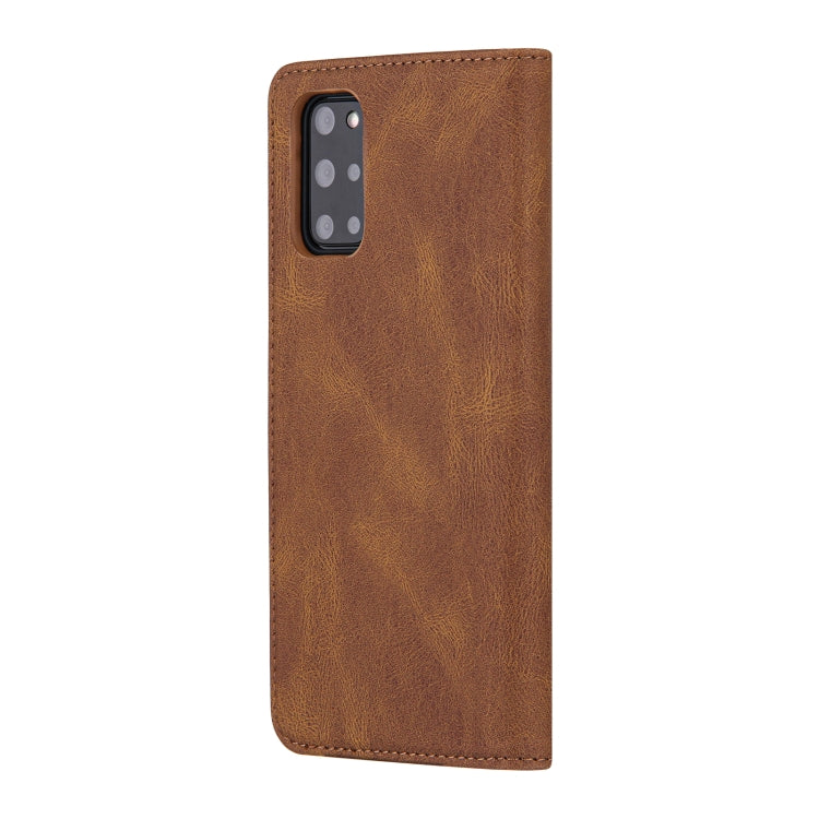 For Samsung Galaxy S20+ Skin Feel Pressure Line Magnetic Horizontal Flip Leather Case with Holder & Card Slot & Wallet & Photo Frame