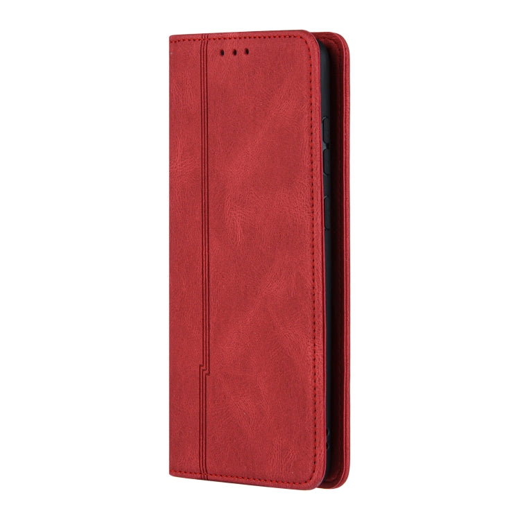For Samsung Galaxy S20+ Skin Feel Pressure Line Magnetic Horizontal Flip Leather Case with Holder & Card Slot & Wallet & Photo Frame