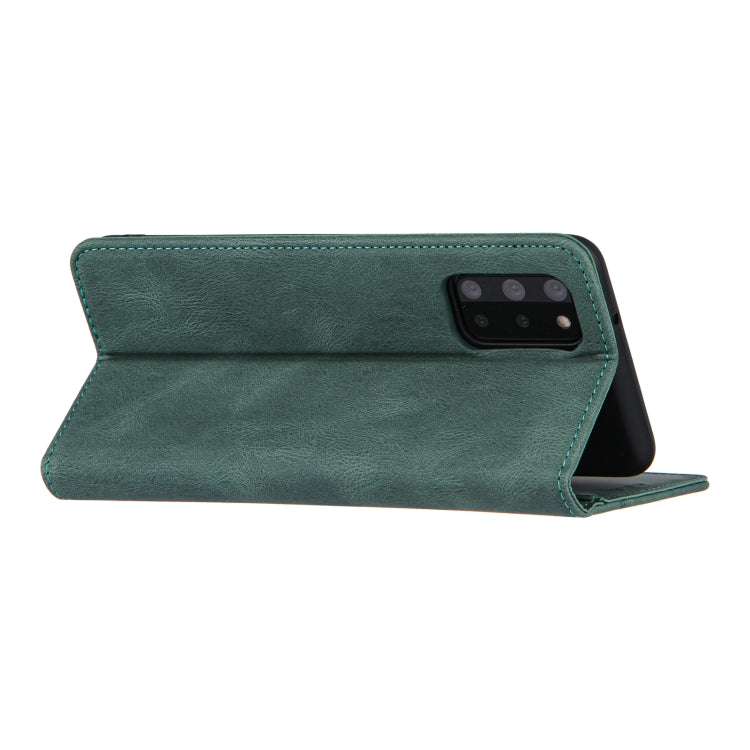 For Samsung Galaxy S20 FE Skin Feel Pressure Line Magnetic Horizontal Flip Leather Case with Holder & Card Slot & Wallet & Photo Frame