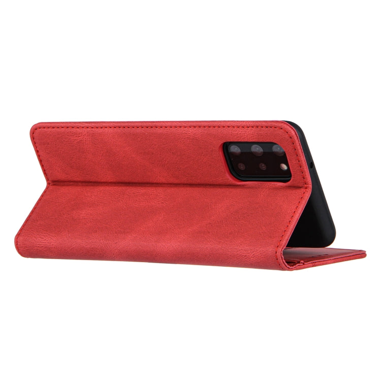 For Samsung Galaxy S20 FE Skin Feel Pressure Line Magnetic Horizontal Flip Leather Case with Holder & Card Slot & Wallet & Photo Frame