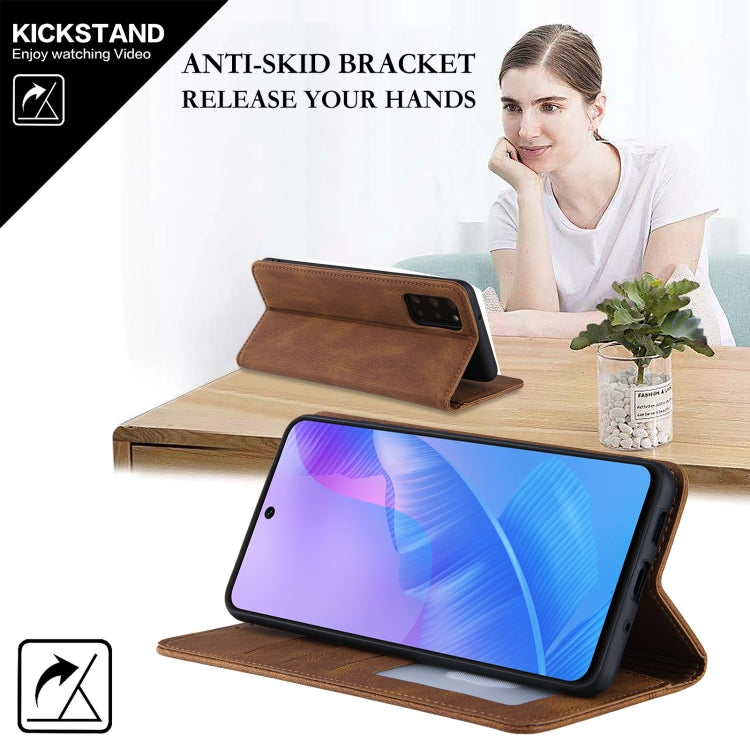 For Samsung Galaxy S20 FE Skin Feel Pressure Line Magnetic Horizontal Flip Leather Case with Holder & Card Slot & Wallet & Photo Frame