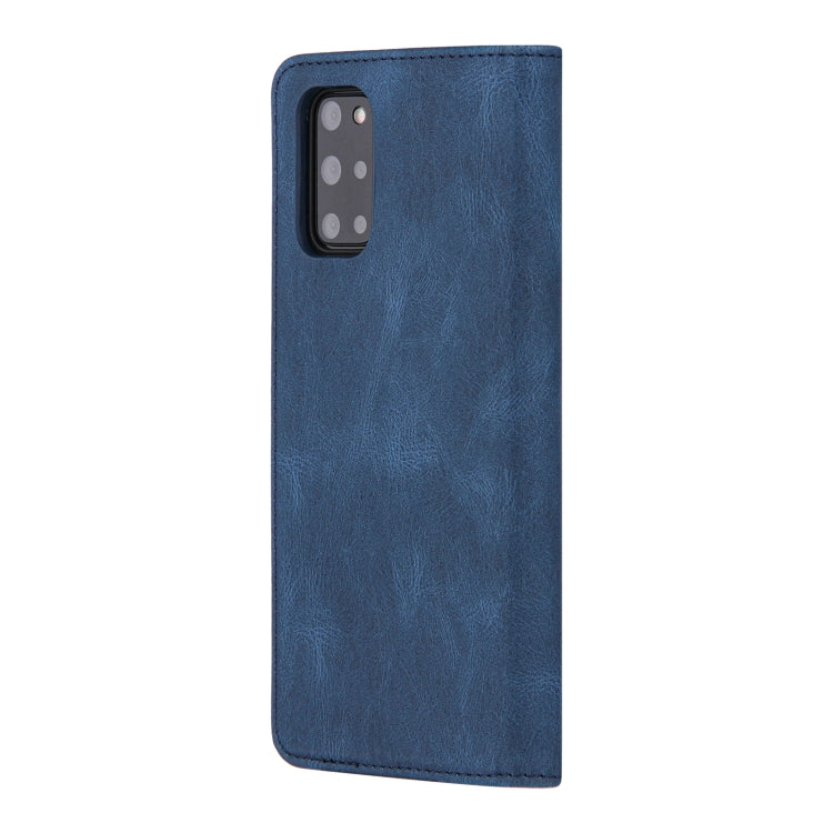 For Samsung Galaxy A41 Skin Feel Pressure Line Magnetic Horizontal Flip Leather Case with Holder & Card Slot & Wallet & Photo Frame