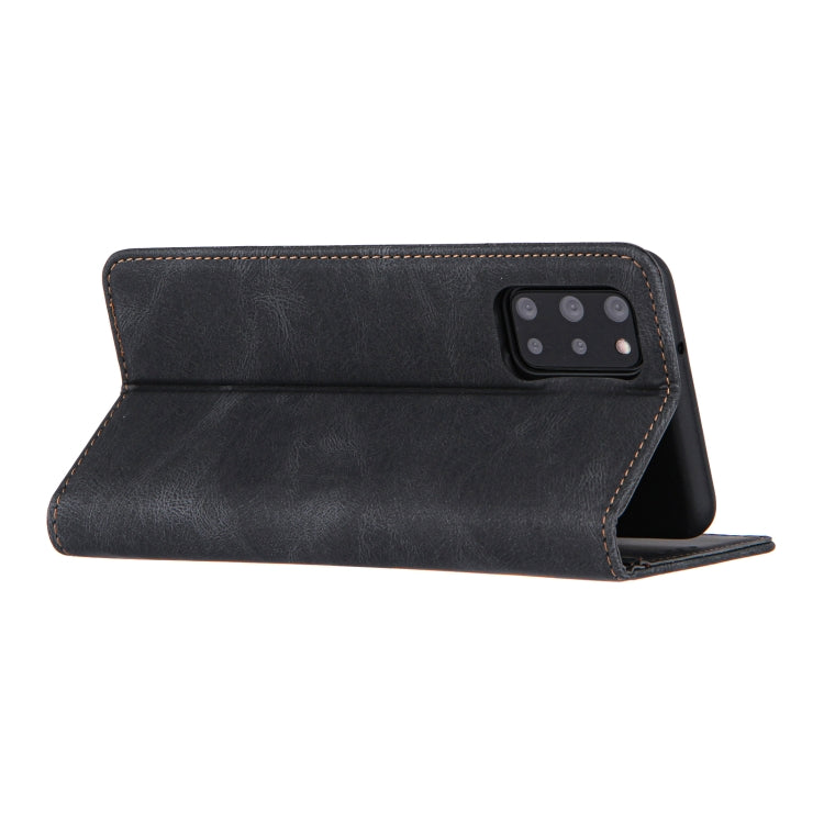 For  Samsung Galaxy A51 5G Skin Feel Pressure Line Magnetic Horizontal Flip Leather Case with Holder & Card Slot & Wallet & Photo Frame