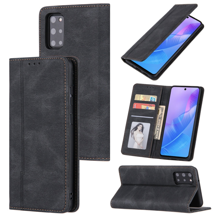 For Samsung Galaxy A52 5G / 4G Skin Feel Pressure Line Magnetic Horizontal Flip Leather Case with Holder & Card Slot & Wallet & Photo Frame