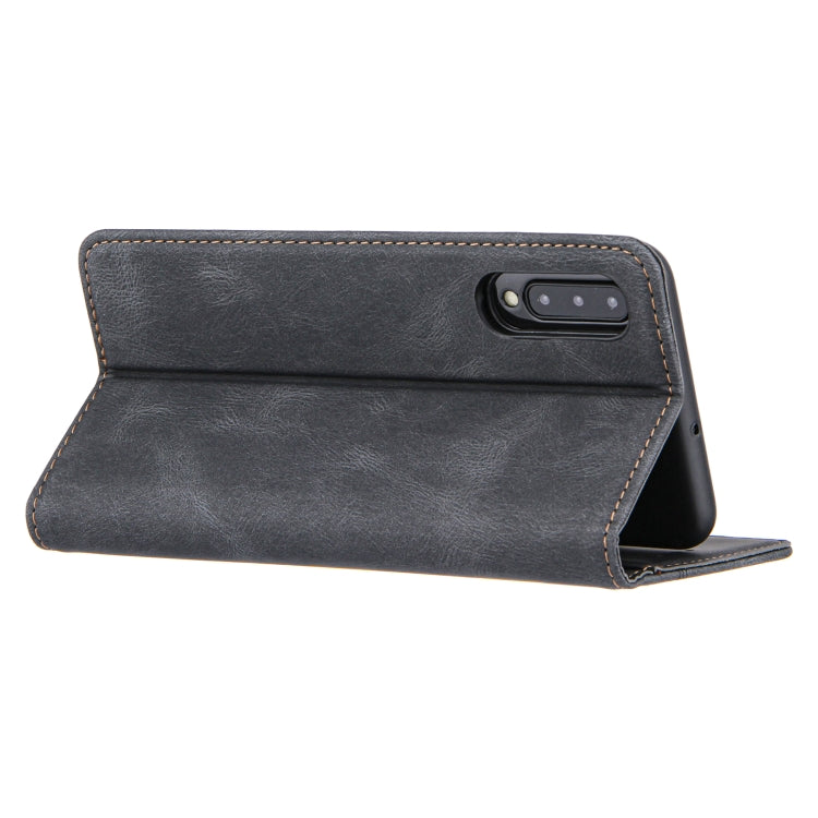 For Samsung Galaxy A50 / A30s / A50s Skin Feel Pressure Line Magnetic Horizontal Flip Leather Case with Holder & Card Slot & Wallet & Photo Frame