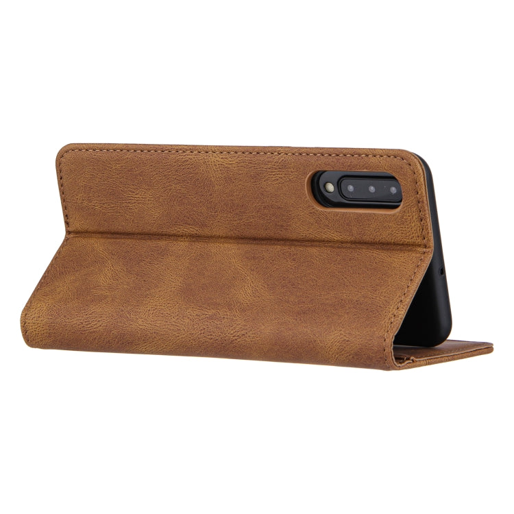 For Samsung Galaxy A50 / A30s / A50s Skin Feel Pressure Line Magnetic Horizontal Flip Leather Case with Holder & Card Slot & Wallet & Photo Frame