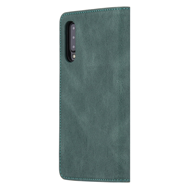 For Samsung Galaxy A50 / A30s / A50s Skin Feel Pressure Line Magnetic Horizontal Flip Leather Case with Holder & Card Slot & Wallet & Photo Frame