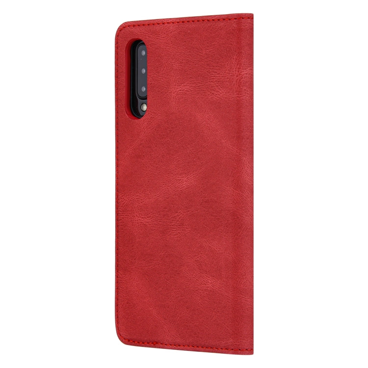 For Samsung Galaxy A50 / A30s / A50s Skin Feel Pressure Line Magnetic Horizontal Flip Leather Case with Holder & Card Slot & Wallet & Photo Frame
