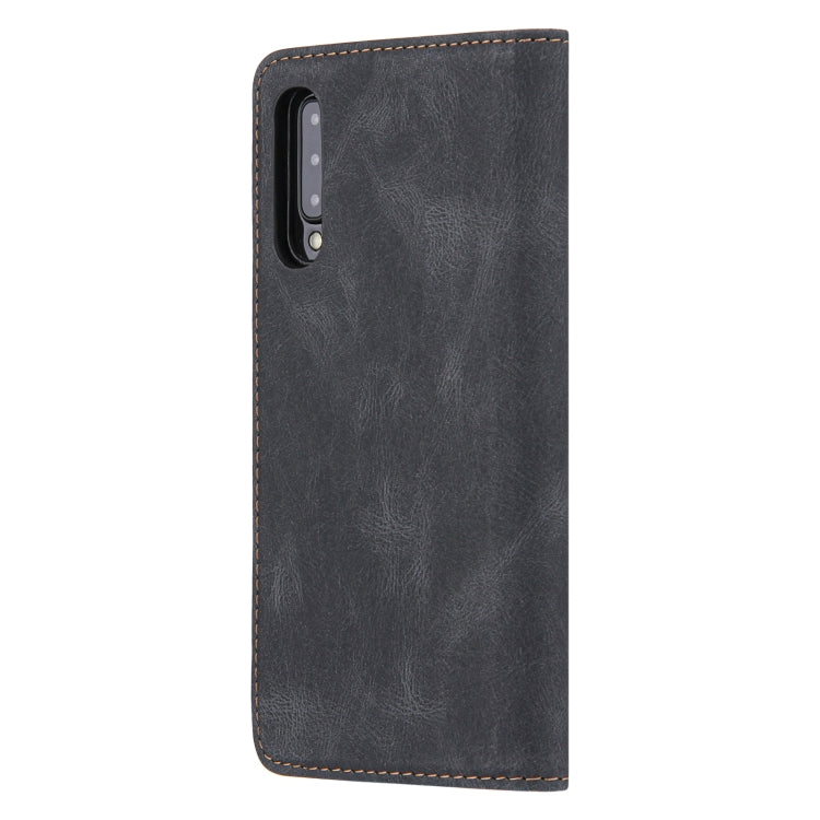For Samsung Galaxy A70 / A70s Skin Feel Pressure Line Magnetic Horizontal Flip Leather Case with Holder & Card Slot & Wallet & Photo Frame