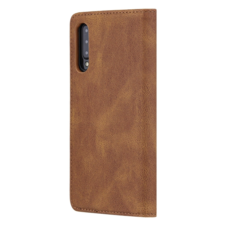 For Samsung Galaxy A70 / A70s Skin Feel Pressure Line Magnetic Horizontal Flip Leather Case with Holder & Card Slot & Wallet & Photo Frame