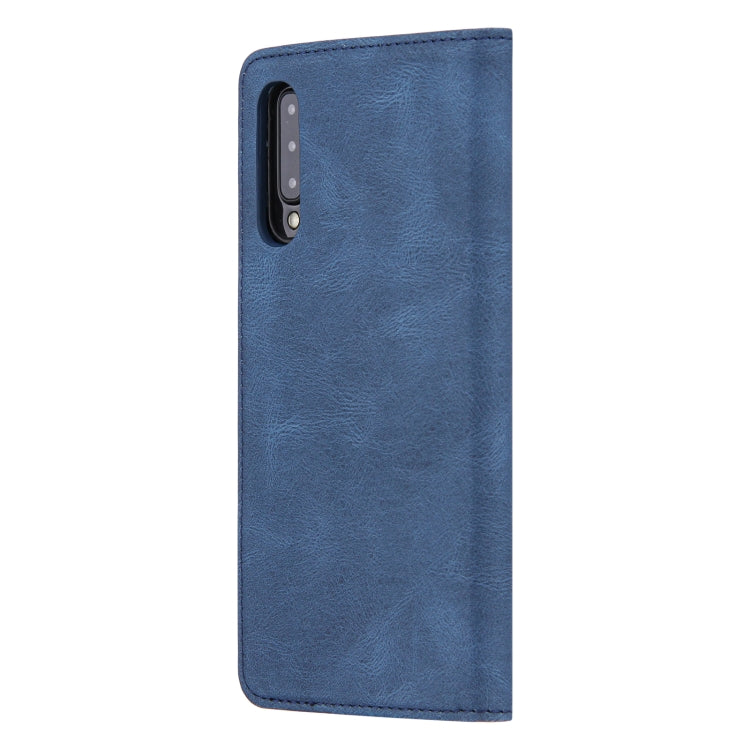 For Samsung Galaxy A70 / A70s Skin Feel Pressure Line Magnetic Horizontal Flip Leather Case with Holder & Card Slot & Wallet & Photo Frame