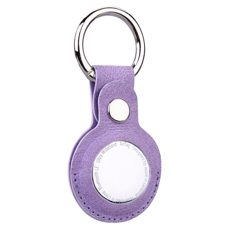 Floral Embossing Leather Protective Case with Key Ring for AirTag