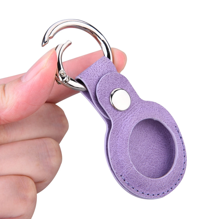 Floral Embossing Leather Protective Case with Key Ring for AirTag
