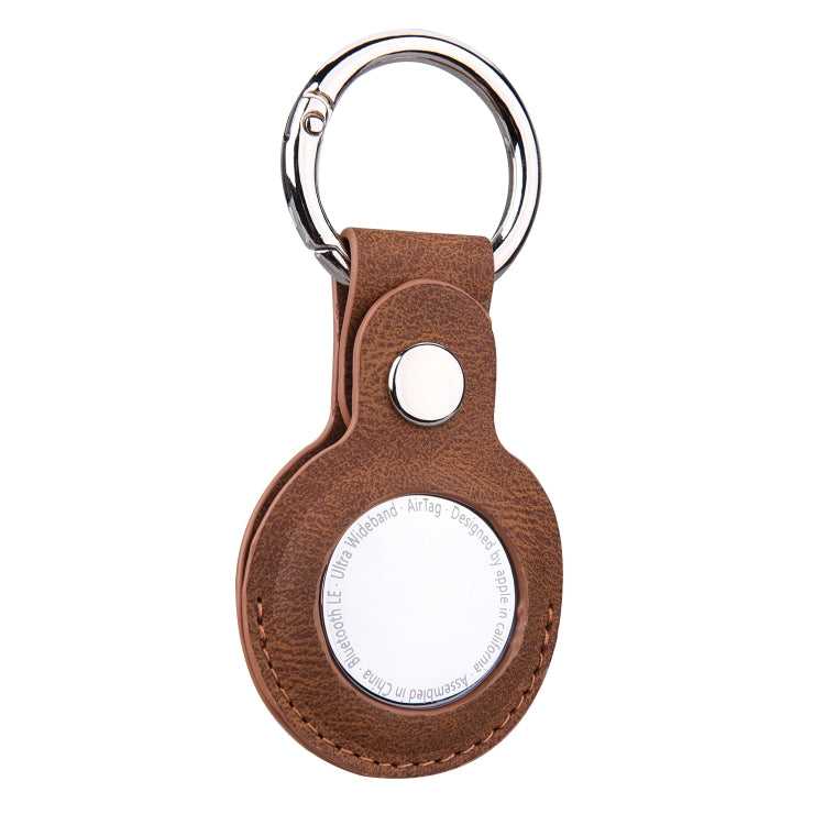 Floral Embossing Leather Protective Case with Key Ring for AirTag
