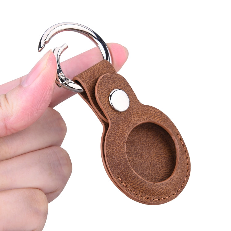 Floral Embossing Leather Protective Case with Key Ring for AirTag