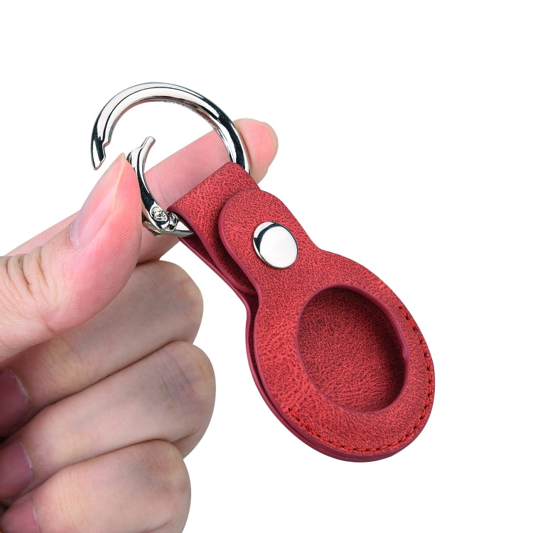 Floral Embossing Leather Protective Case with Key Ring for AirTag