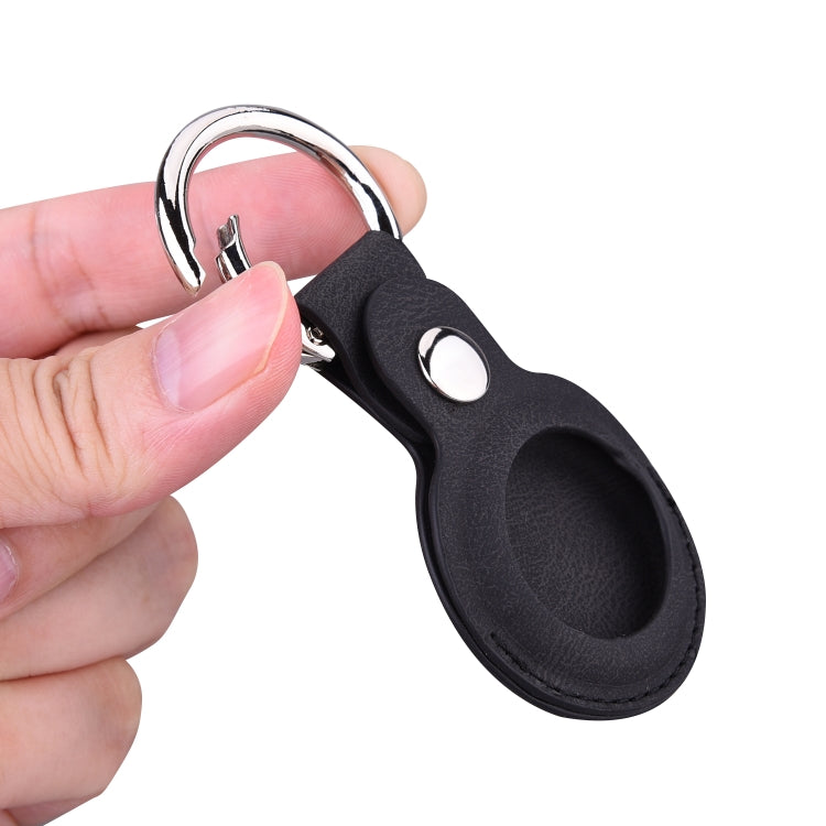 Floral Embossing Leather Protective Case with Key Ring for AirTag