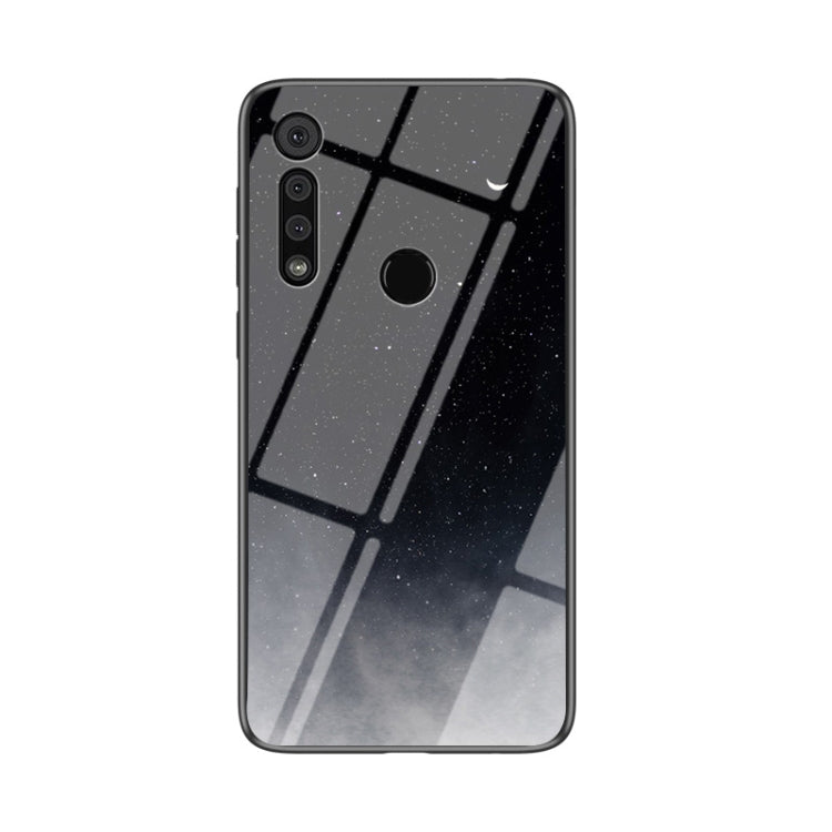 For Motorola Moto G8 Play Starry Sky Painted Tempered Glass TPU Shockproof Protective Case