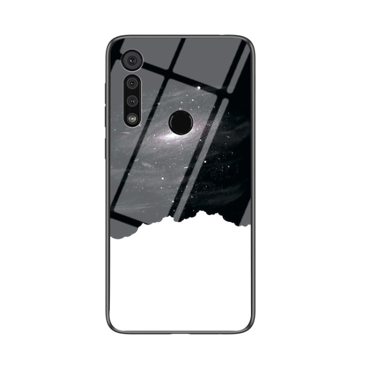 For Motorola Moto G8 Play Starry Sky Painted Tempered Glass TPU Shockproof Protective Case