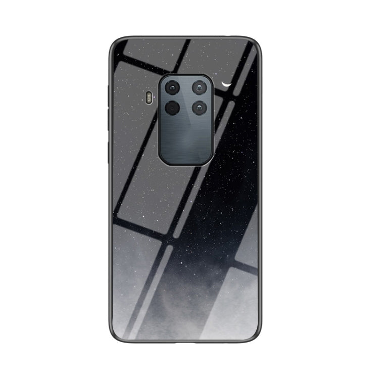 For Motorola One Zoom Starry Sky Painted Tempered Glass TPU Shockproof Protective Case