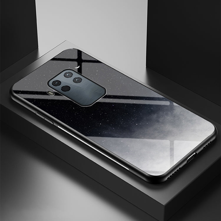 For Motorola One Zoom Starry Sky Painted Tempered Glass TPU Shockproof Protective Case