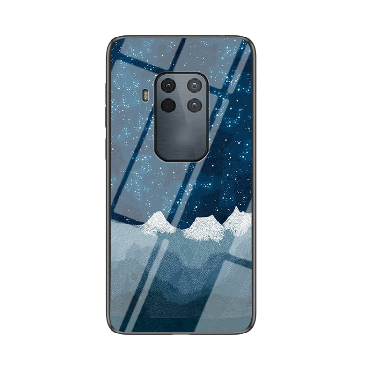 For Motorola One Zoom Starry Sky Painted Tempered Glass TPU Shockproof Protective Case