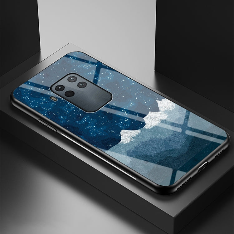For Motorola One Zoom Starry Sky Painted Tempered Glass TPU Shockproof Protective Case