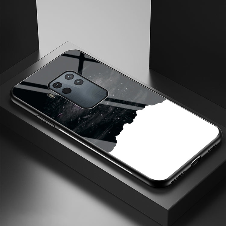 For Motorola One Zoom Starry Sky Painted Tempered Glass TPU Shockproof Protective Case