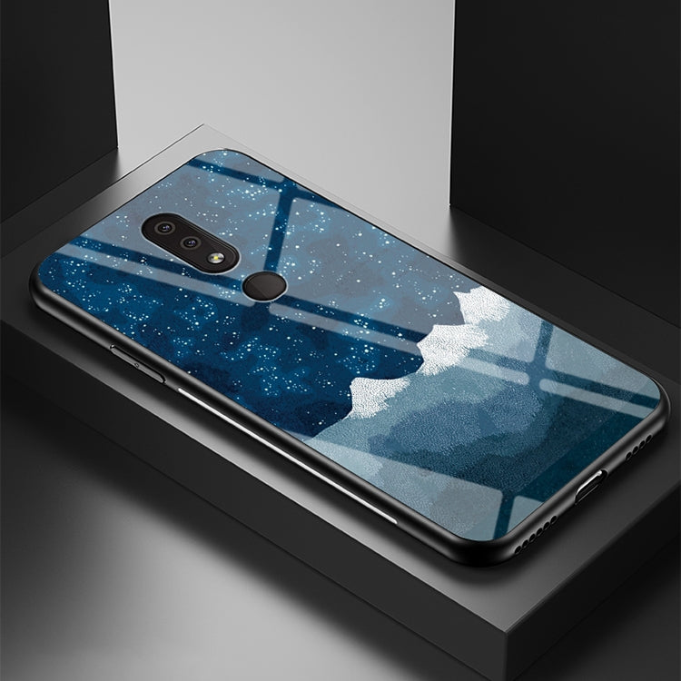 For Nokia 4.2 Starry Sky Painted Tempered Glass TPU Shockproof Protective Case