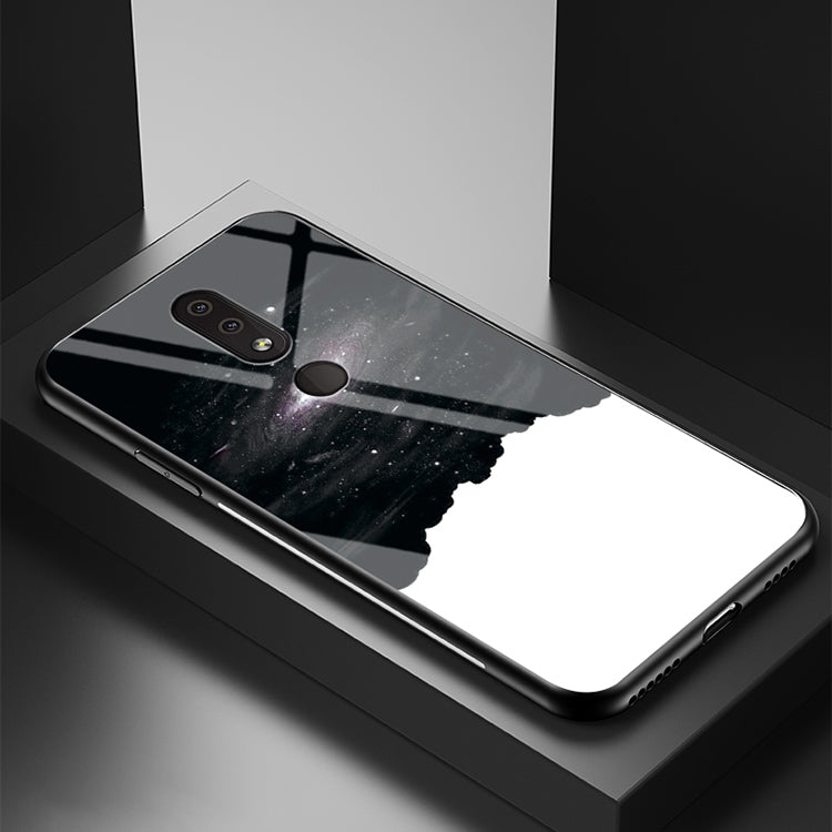 For Nokia 4.2 Starry Sky Painted Tempered Glass TPU Shockproof Protective Case