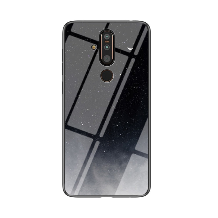 For Nokia X71 Starry Sky Painted Tempered Glass TPU Shockproof Protective Case