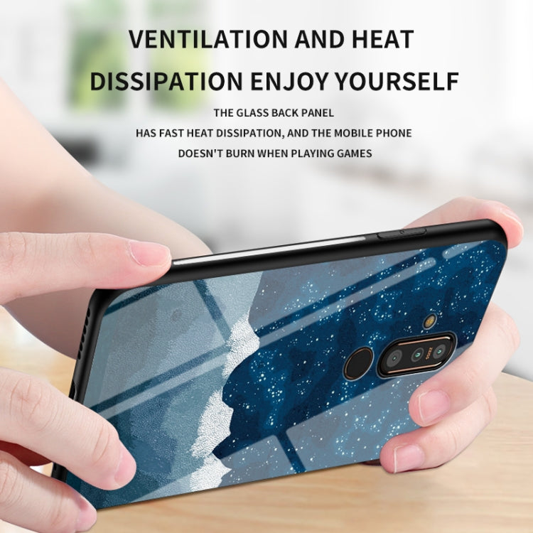 For Nokia X71 Starry Sky Painted Tempered Glass TPU Shockproof Protective Case