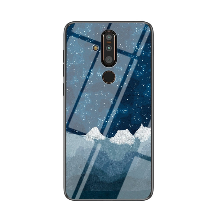 For Nokia X71 Starry Sky Painted Tempered Glass TPU Shockproof Protective Case