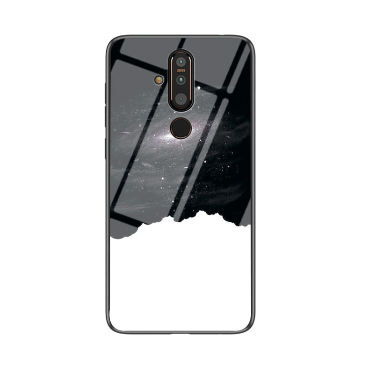 For Nokia X71 Starry Sky Painted Tempered Glass TPU Shockproof Protective Case