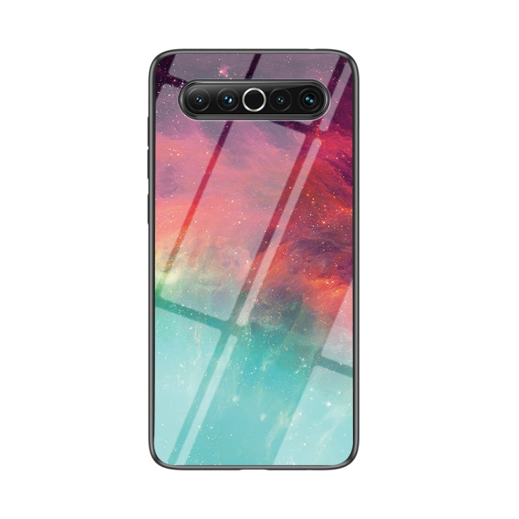For Meizu 17 Starry Sky Painted Tempered Glass TPU Shockproof Protective Case