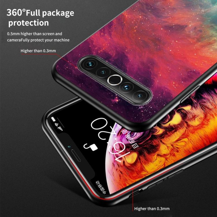 For Meizu 17 Starry Sky Painted Tempered Glass TPU Shockproof Protective Case