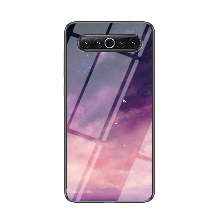 For Meizu 17 Starry Sky Painted Tempered Glass TPU Shockproof Protective Case